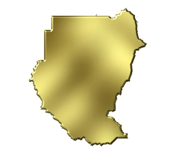 Sudán 3d mapa de oro —  Fotos de Stock