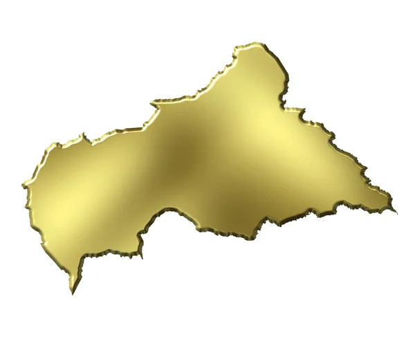 República Centroafricana 3d mapa de oro —  Fotos de Stock