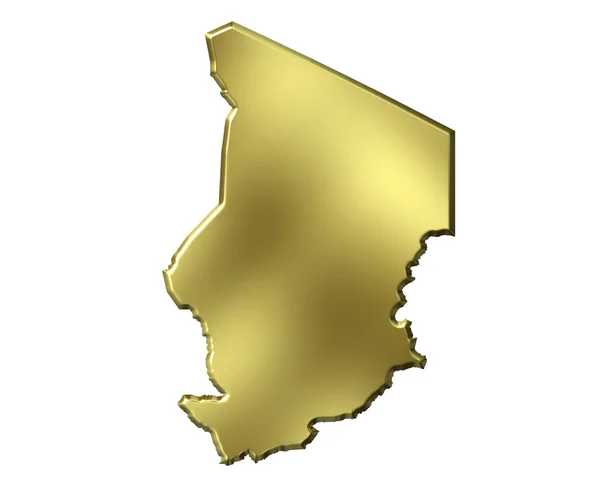 Τσαντ 3d χάρτη χρυσή — Φωτογραφία Αρχείου