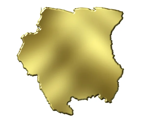 Suriname 3d Golden Map — Stock Photo, Image