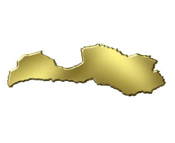 Letónia 3d Mapa de Ouro — Fotografia de Stock