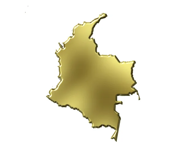 Colombia 3d Golden Map — Stock Photo, Image