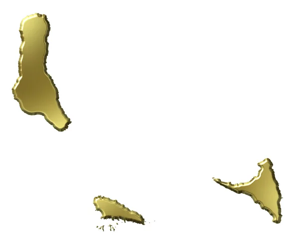 Comoras 3d mapa de oro — Foto de Stock