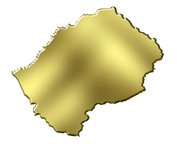 莱索托 3d 黄金地图 — 图库照片
