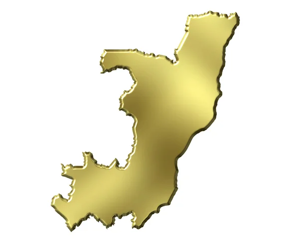 Δημοκρατία του Κογκό, 3d χάρτη χρυσή — Φωτογραφία Αρχείου