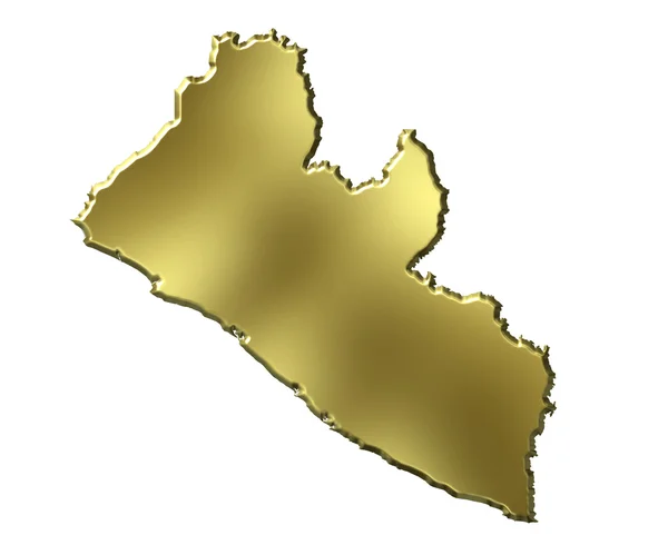 Liberia 3d gyllene karta — Stockfoto