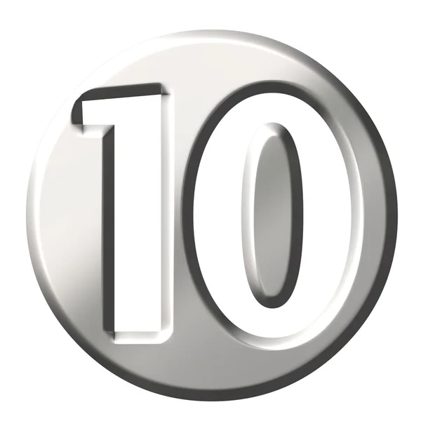 3D Steel Number 10 — Stock Photo, Image