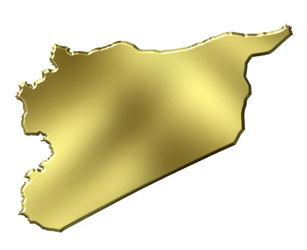 Siria 3d mapa de oro — Foto de Stock