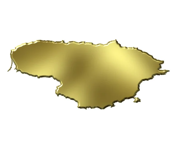 Литва 3d Золотий карта — стокове фото
