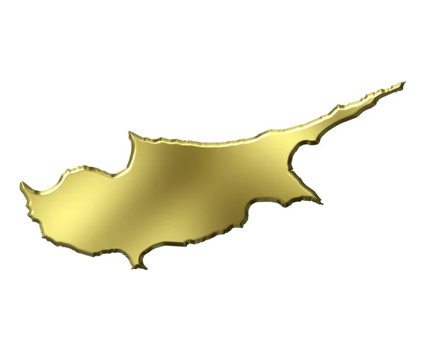 Chipre 3d mapa de oro —  Fotos de Stock
