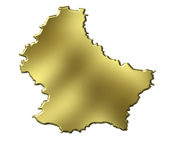 Luxemburgo 3d Mapa de Ouro — Fotografia de Stock