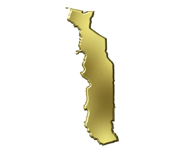 Togo 3d mapa dourado — Fotografia de Stock