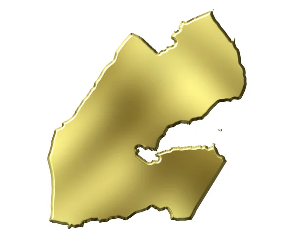 Djibouti 3d mapa dourado — Fotografia de Stock
