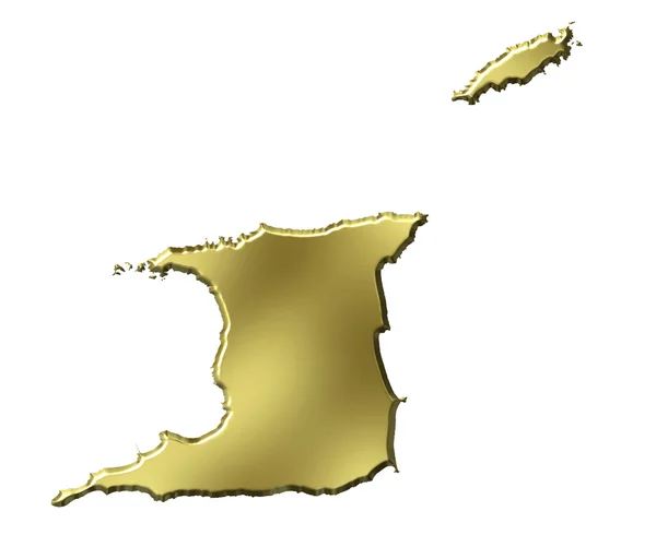 Trinidad e Tobago 3d mapa dourado — Fotografia de Stock