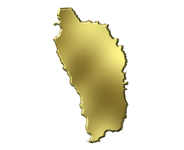 Mapa dourado de Dominica 3d — Fotografia de Stock