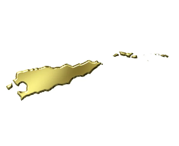 Timor Leste 3d Mapa de Ouro — Fotografia de Stock