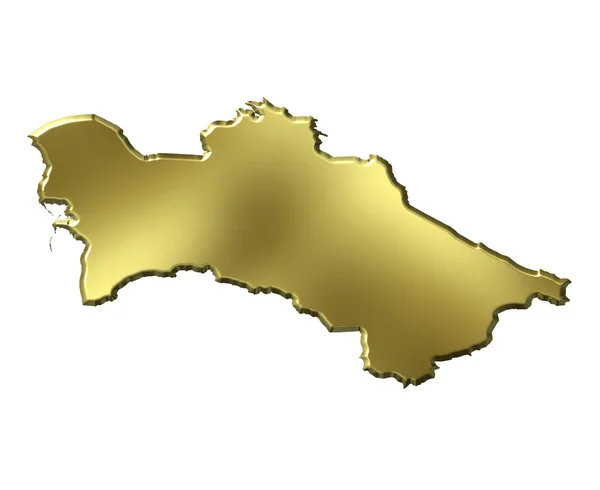 Τουρκμενιστάν 3d χάρτη χρυσή — Φωτογραφία Αρχείου