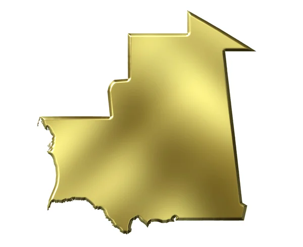 Μαυριτανία 3d Χάρτης χρυσή — Φωτογραφία Αρχείου