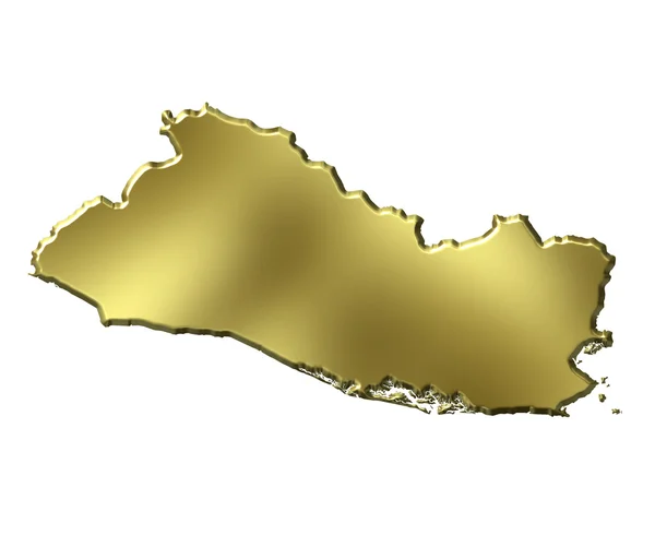 El Salvador 3d Golden Map — Stock Photo, Image