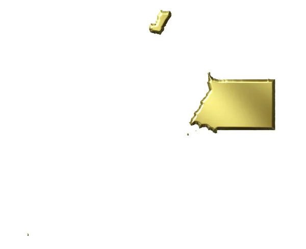 赤道几内亚 3d 黄金地图 — 图库照片