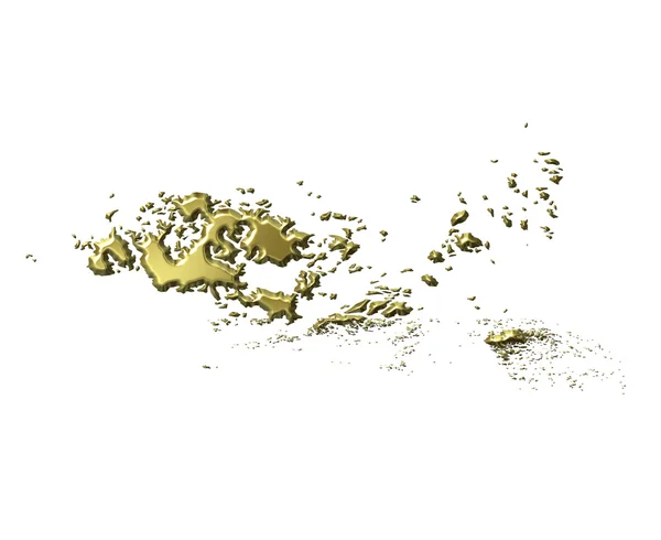 Eland Islands 3d golden map — Stock Photo, Image