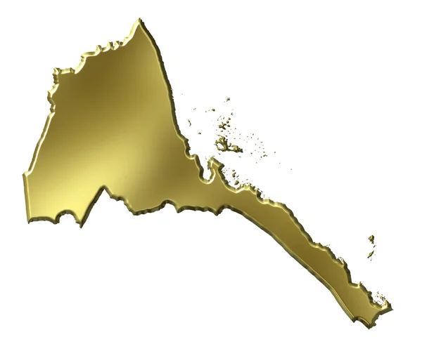 Eritrea 3d Mappa d'oro — Foto Stock
