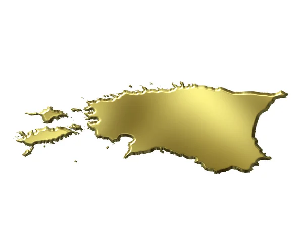 Estónia 3d Mapa de Ouro — Fotografia de Stock