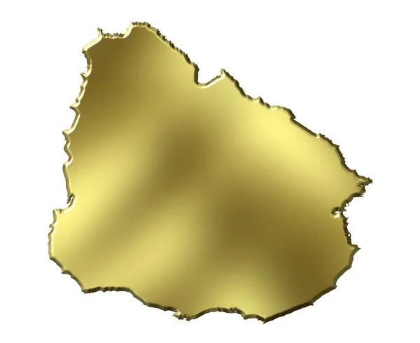 Uruguay 3d Golden Map — Stock Photo, Image