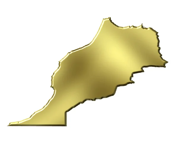 Mapa dourado de Marrocos 3d — Fotografia de Stock
