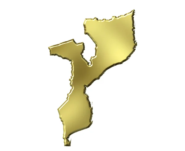 Mozambique 3d mapa de oro — Foto de Stock