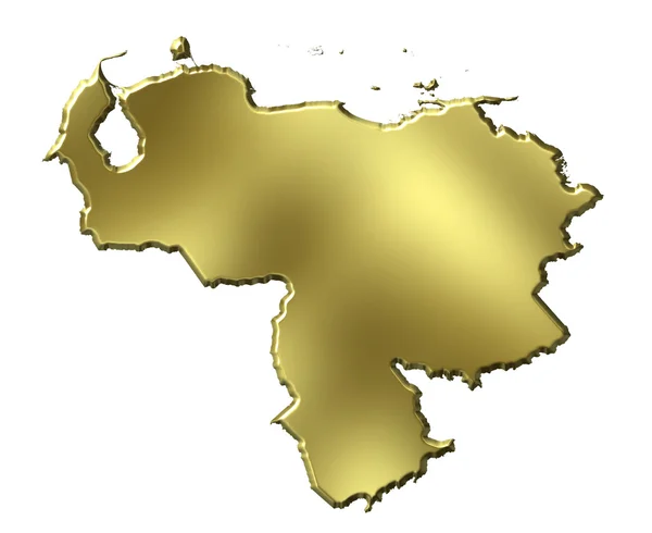 Βενεζουέλα 3d χάρτη χρυσή — Φωτογραφία Αρχείου
