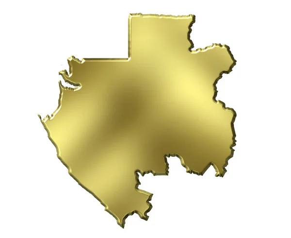 加蓬 3d 黄金地图 — 图库照片