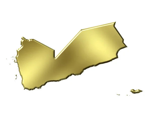 Yemen 3d Golden Map — Stock Photo, Image
