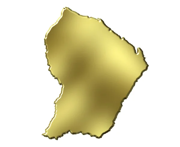 French Guiana 3d Golden Map — Stock Photo, Image