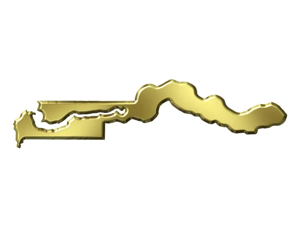 Gambia 3d Mappa d'oro — Foto Stock