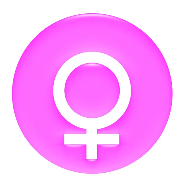 Ženský symbol 3d růžový gel rámem — Stock fotografie