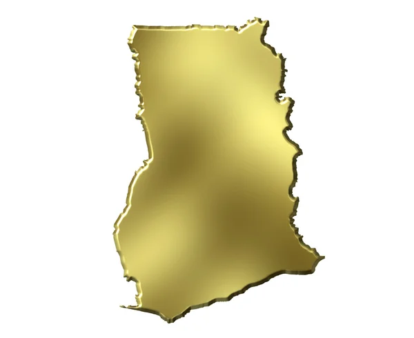 Ghana 3d Golden Map — Stock Photo, Image