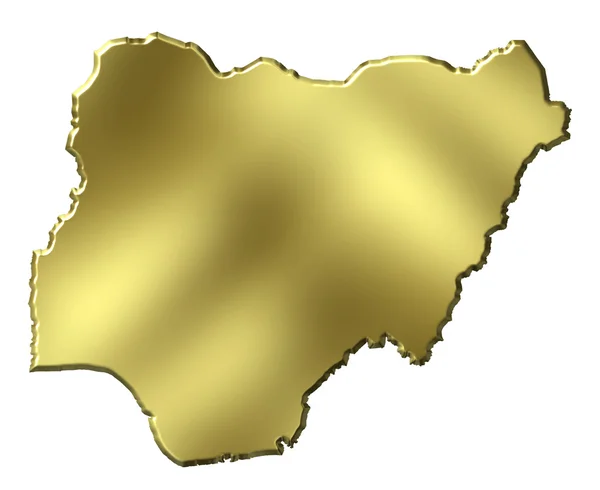 Nigeria 3d Mappa d'oro — Foto Stock
