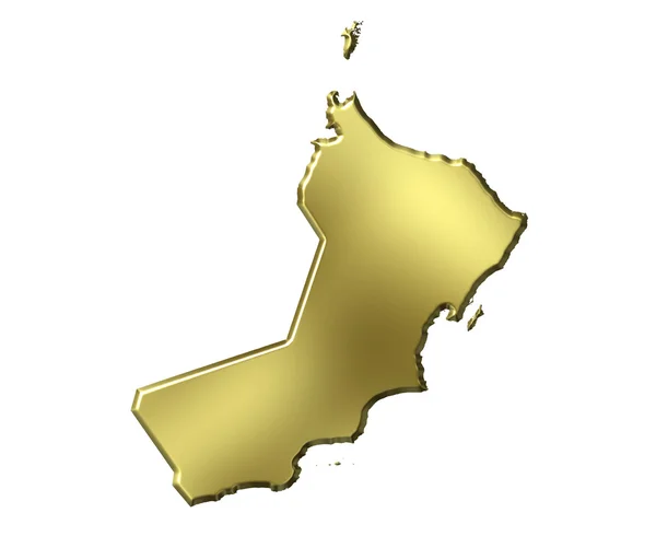 Oman 3d Mappa d'oro — Foto Stock