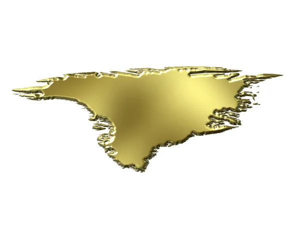 Gronelândia 3d mapa dourado — Fotografia de Stock