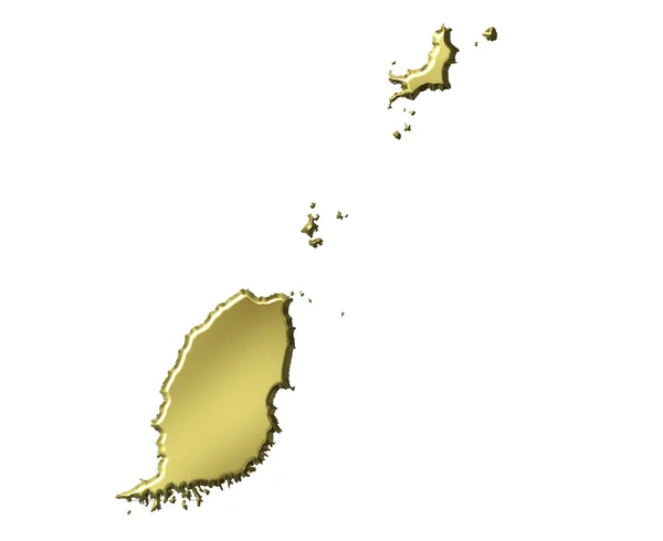 Гренада 3d Золотий карта — стокове фото