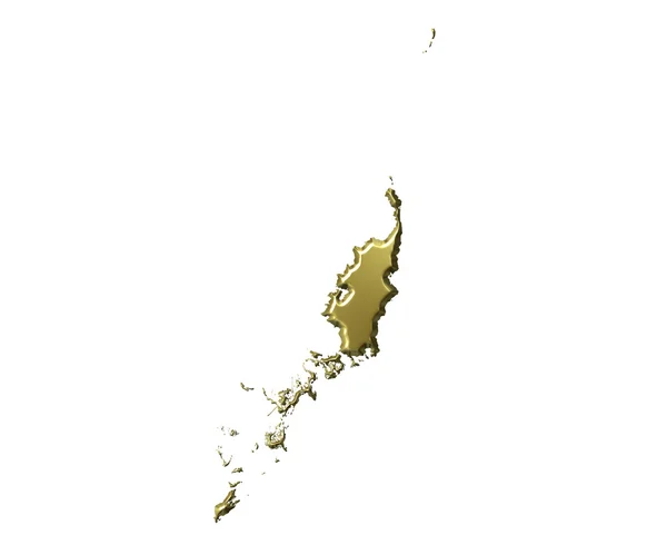 Palau 3d goldene Karte — Stockfoto