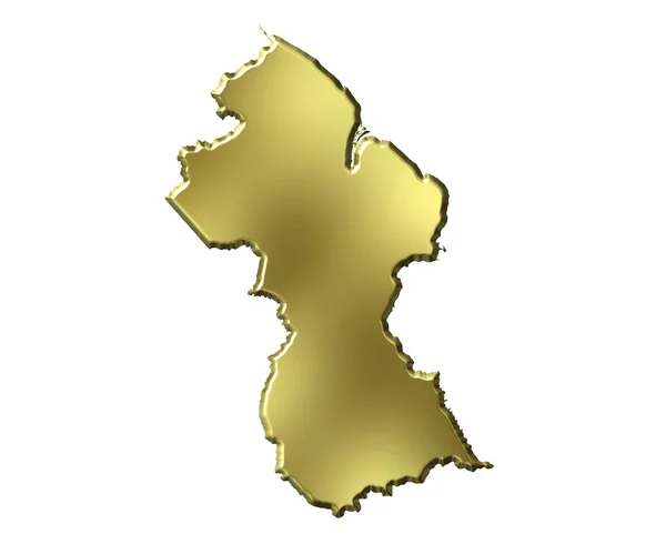 Guyana 3d Mappa d'oro — Foto Stock