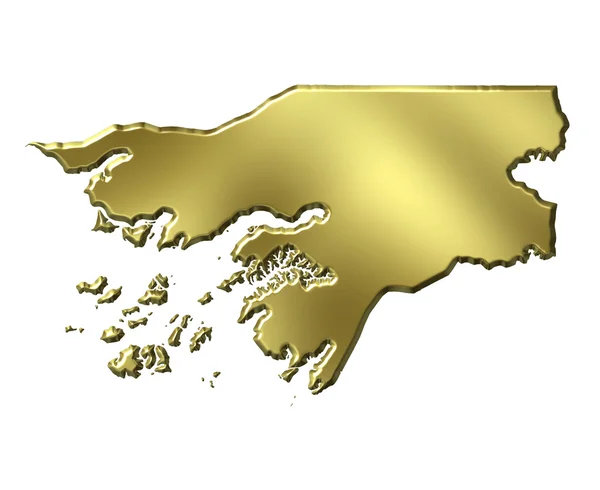 几内亚比绍 3d 黄金地图 — 图库照片
