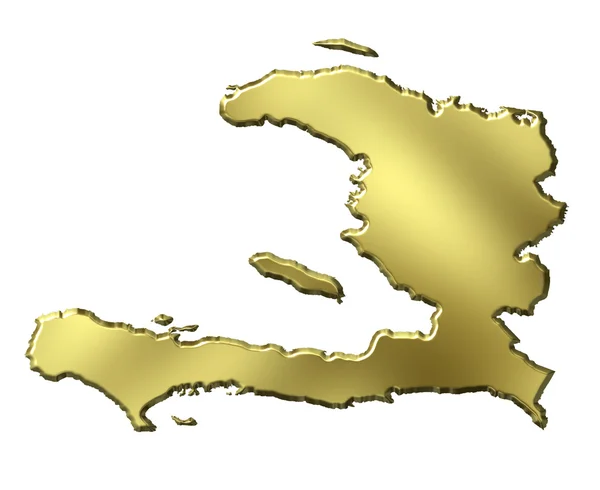 Haiti 3d mapa dourado — Fotografia de Stock