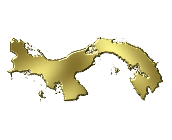 Mapa dourado de Panamá 3d — Fotografia de Stock