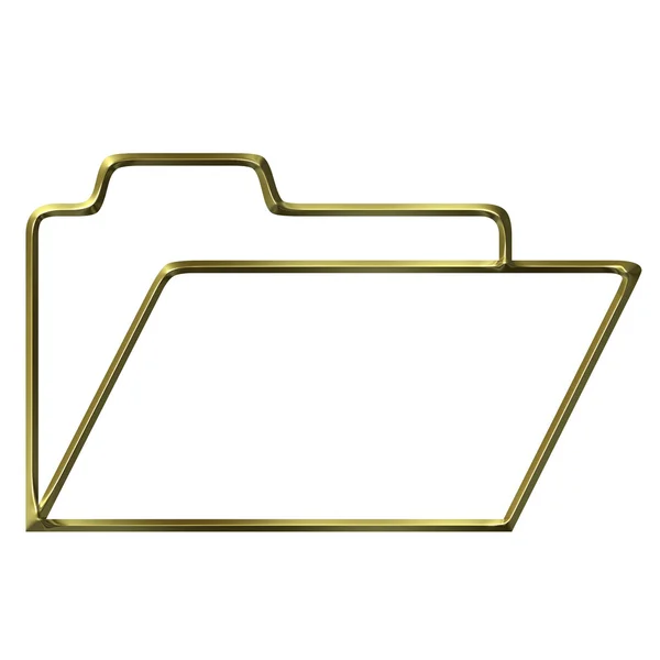 Golden opened folder silhouette — Stock Photo, Image