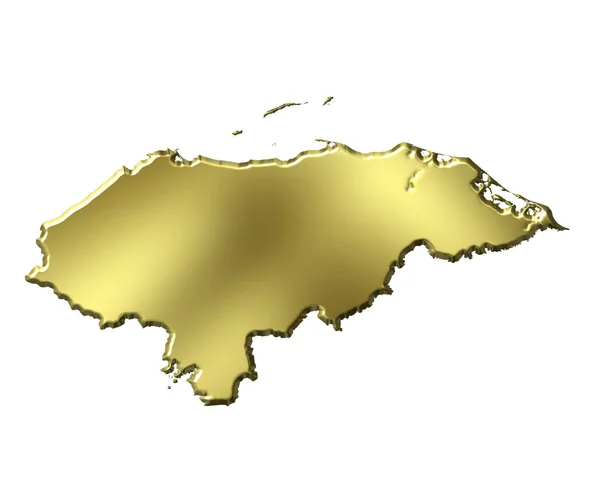 Ονδούρα 3d χάρτη χρυσή — Φωτογραφία Αρχείου