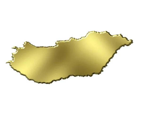 Ουγγαρία 3d χάρτη χρυσή — Φωτογραφία Αρχείου