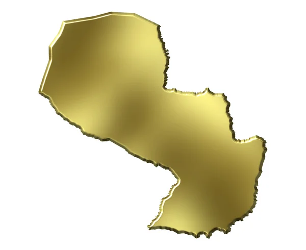 Paraguay 3d Mappa dorata — Foto Stock